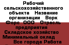 Рабочий сельскохозяйственного объекта › Название организации ­ Ворк Форс, ООО › Отрасль предприятия ­ Складское хозяйство › Минимальный оклад ­ 32 000 - Все города Работа » Вакансии   . Тыва респ.,Ак-Довурак г.